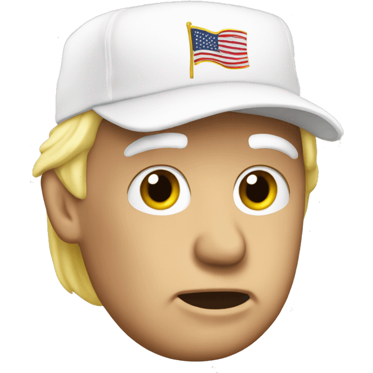 Trump with a white cap emoji