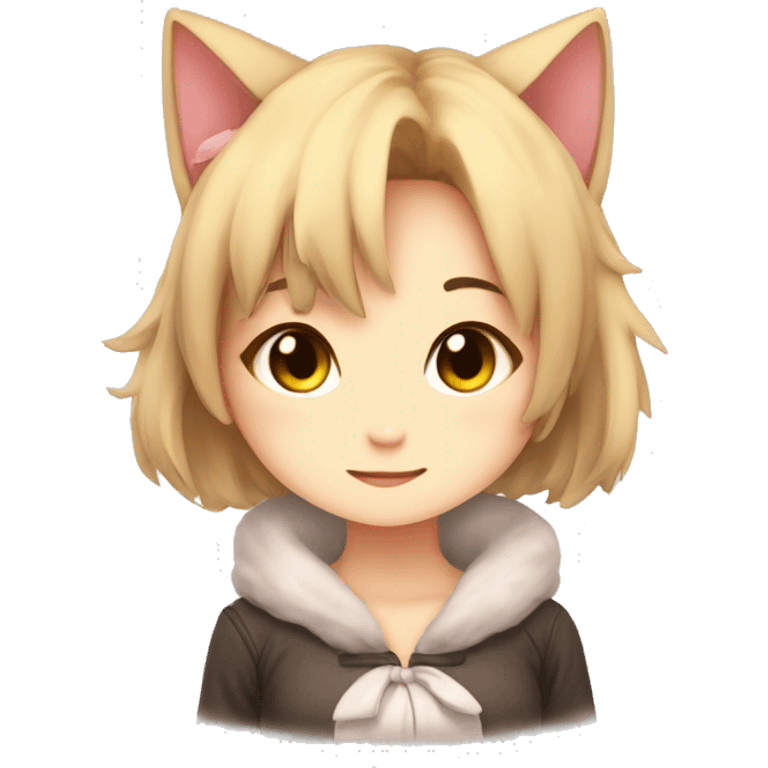 A cute neko girl, that is not too pretty but kind of adorable emoji