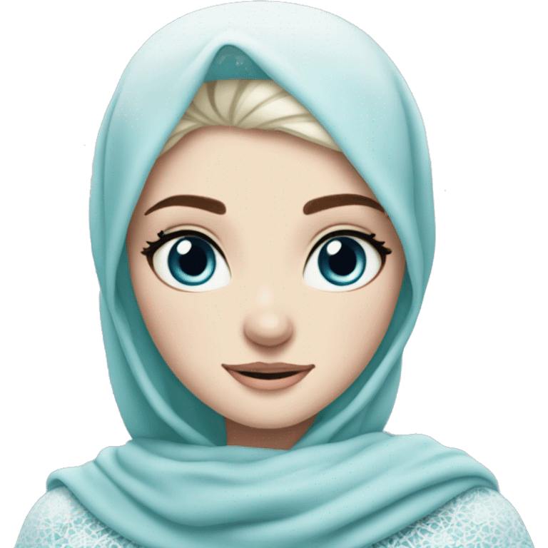 Hijabi elsa princess freckless blue eyes  emoji