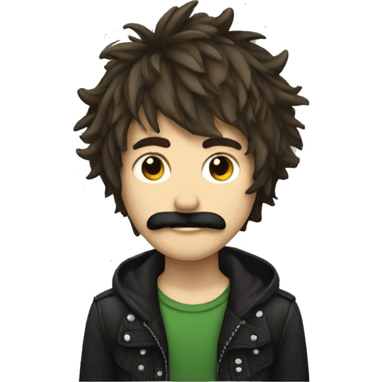 emo boy with shaggy hair and moustache emoji