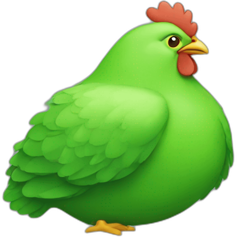 Super fat green chicken emoji