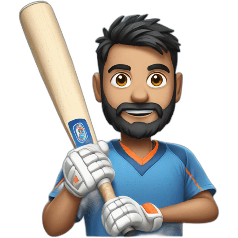 Virat with bat emoji