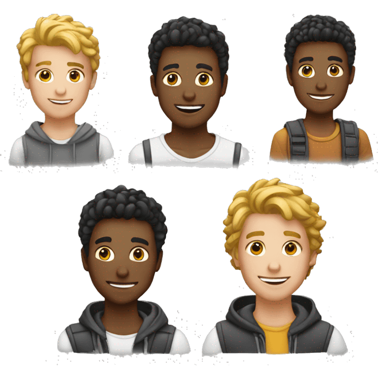 4 homens adolescentes branco emoji