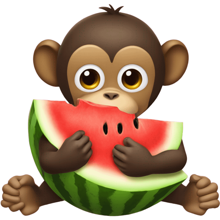 Monkey eating watermelon emoji