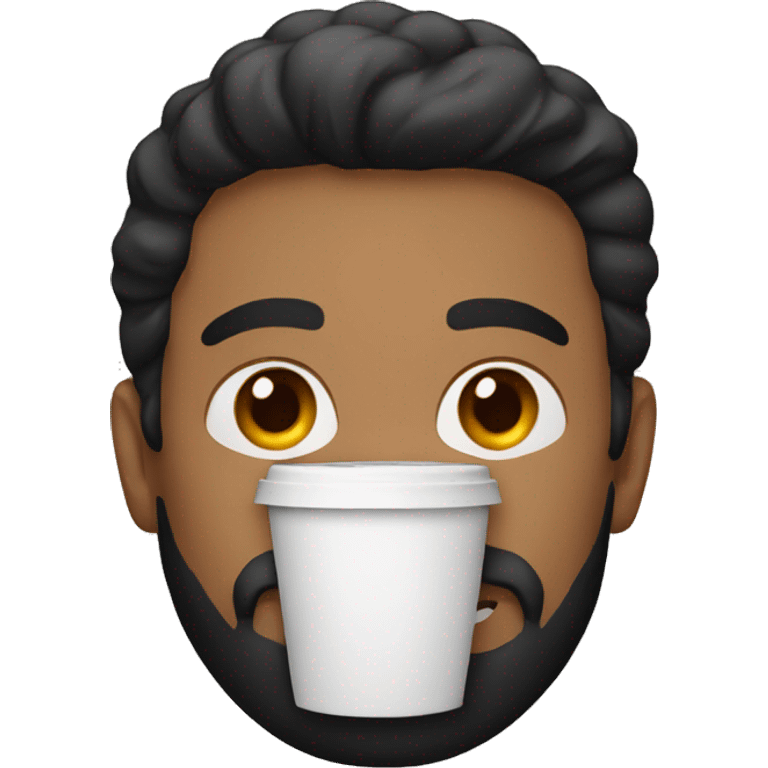 white man with cup and black beard emoji