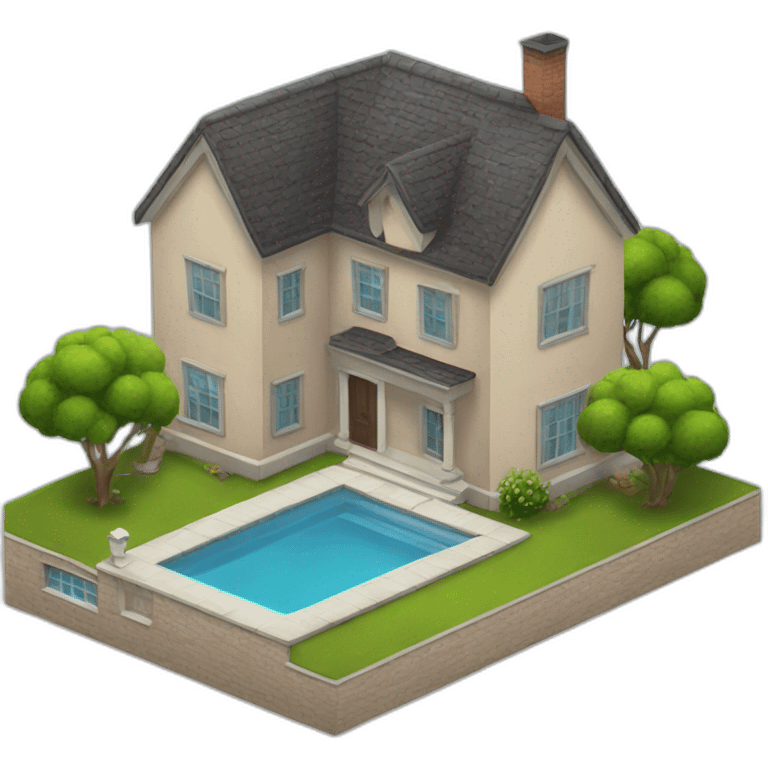 A house with a pool  emoji