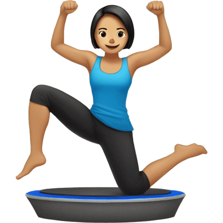 Filipina balancing on bosu  emoji