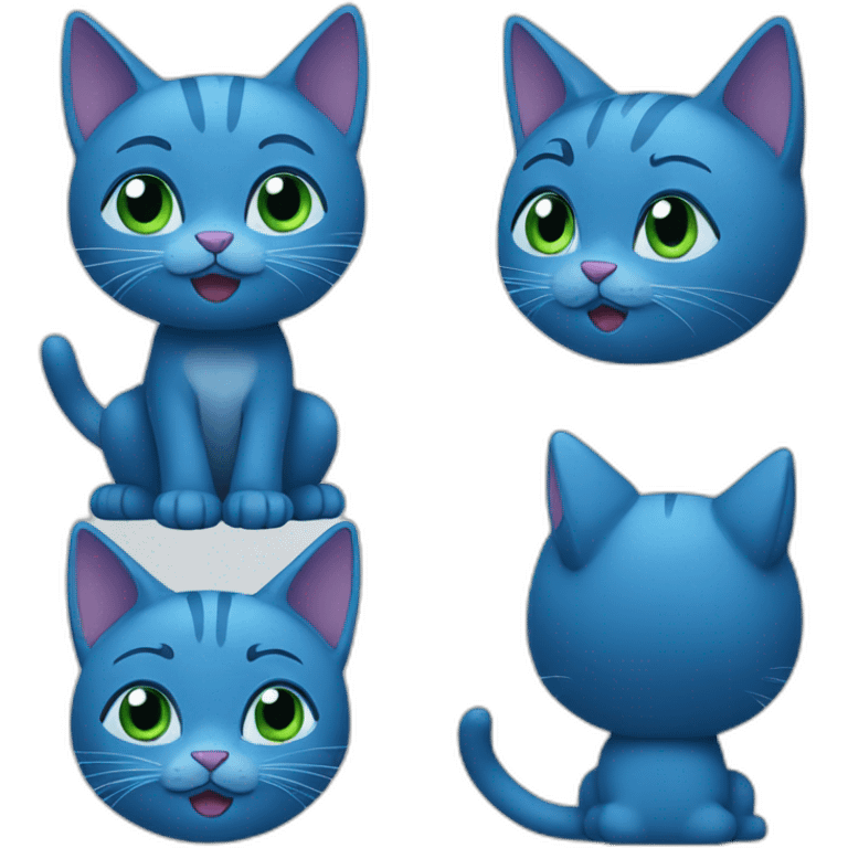 A blue cat emoji