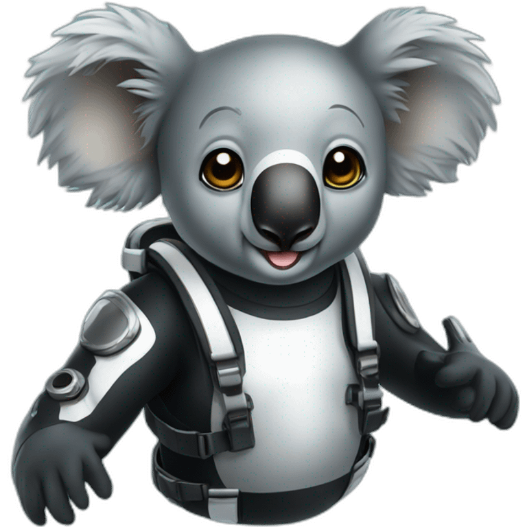 koala in black shiny diving suit emoji