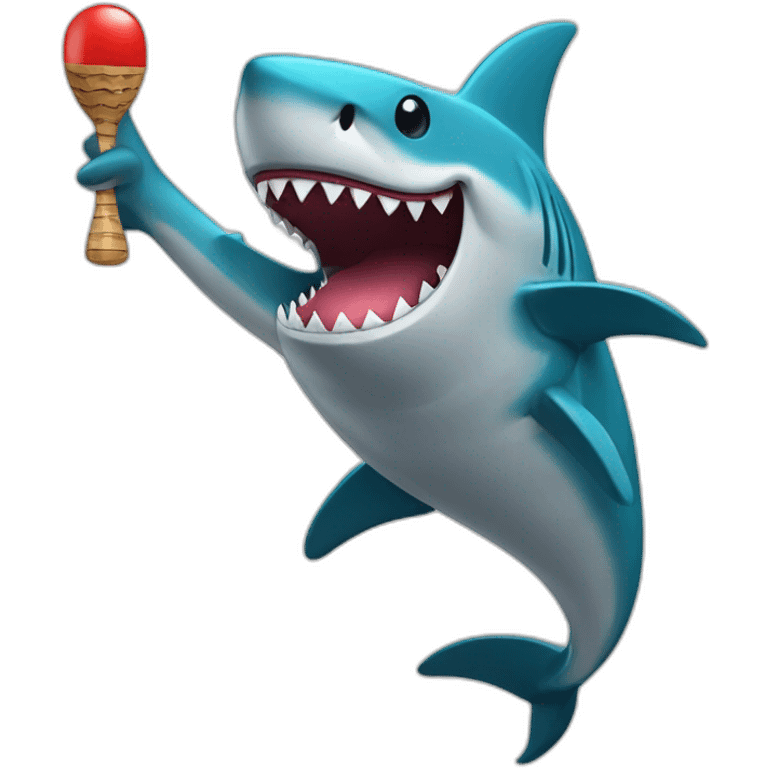 Shark dancing with maracas emoji