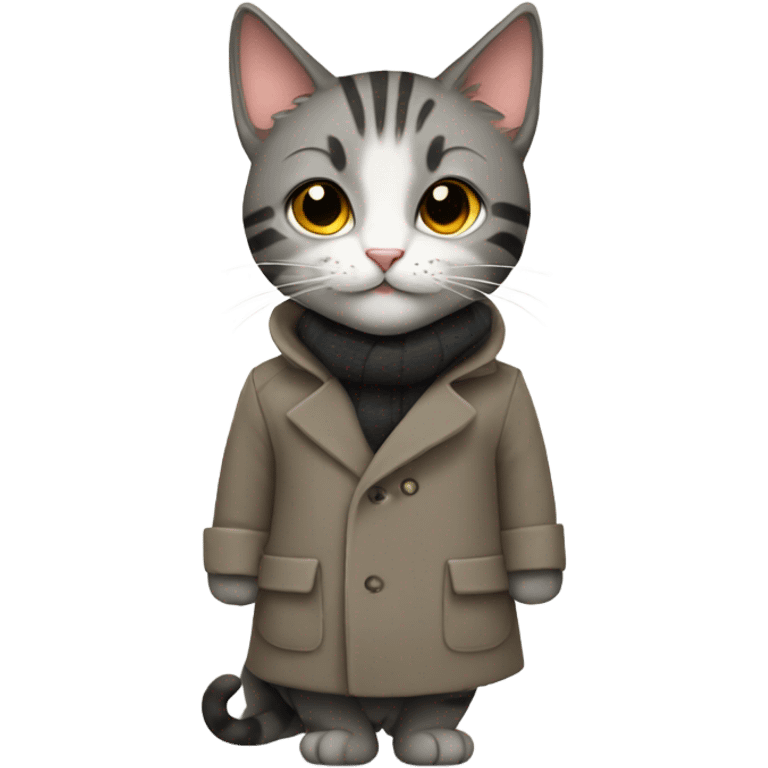 Cat wearing a coat emoji