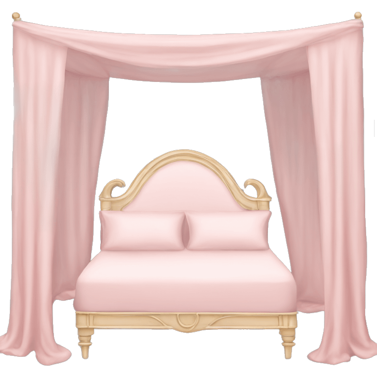 pale pink fancy canopy bed emoji