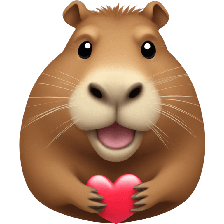 capybara with the heart emoji