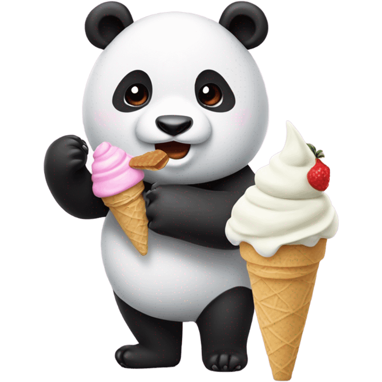 Panda eating ice cream emoji