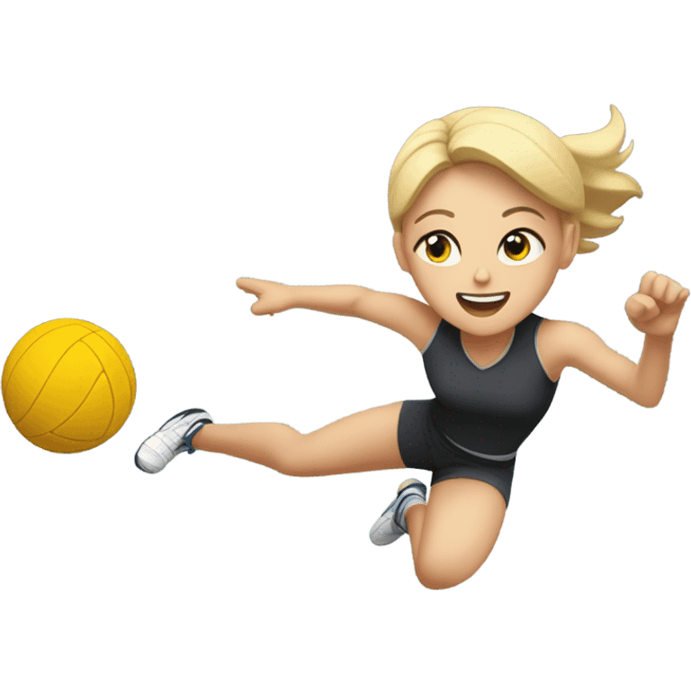 blonde girl playing volleyball  emoji