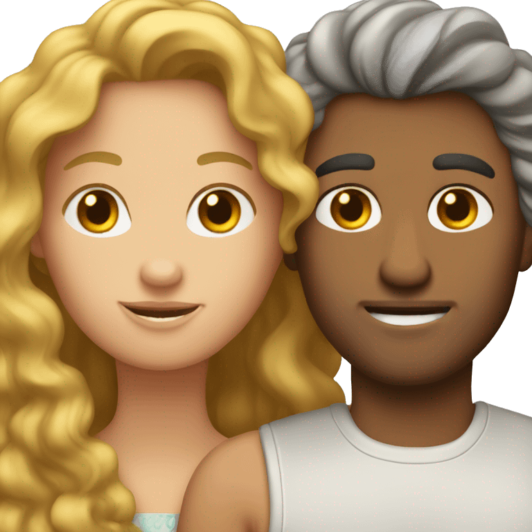 wavy haired heterosexual white couple emoji