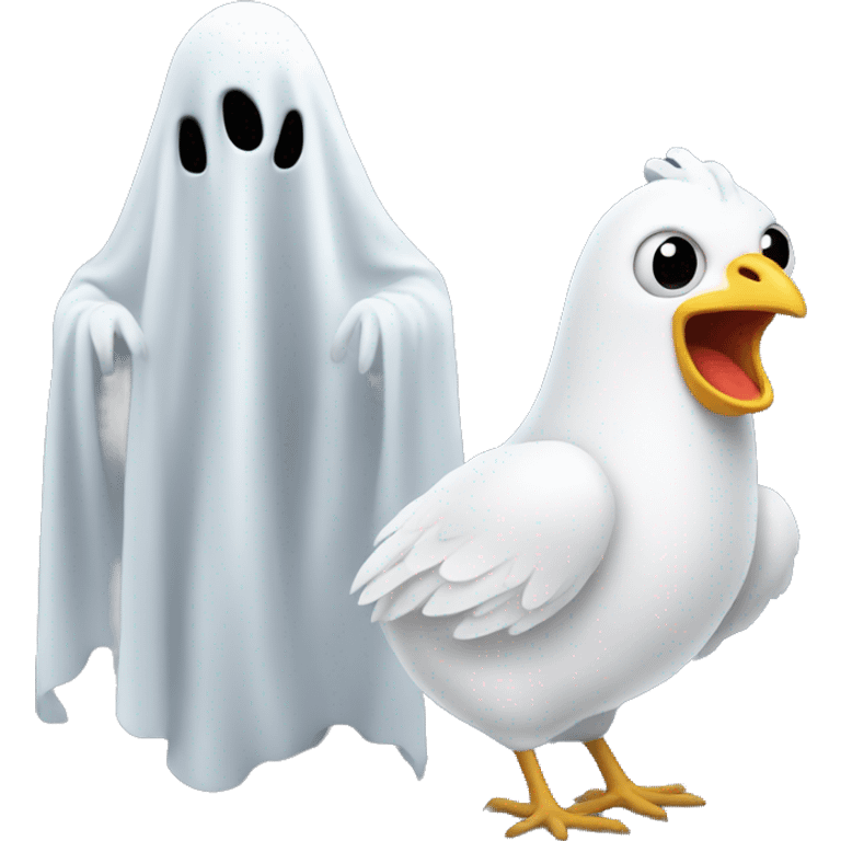 Ghost and chicken  emoji