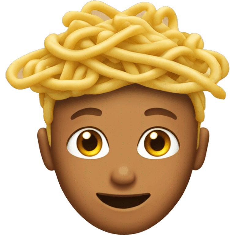 tanned boy with noodles on his head emoji