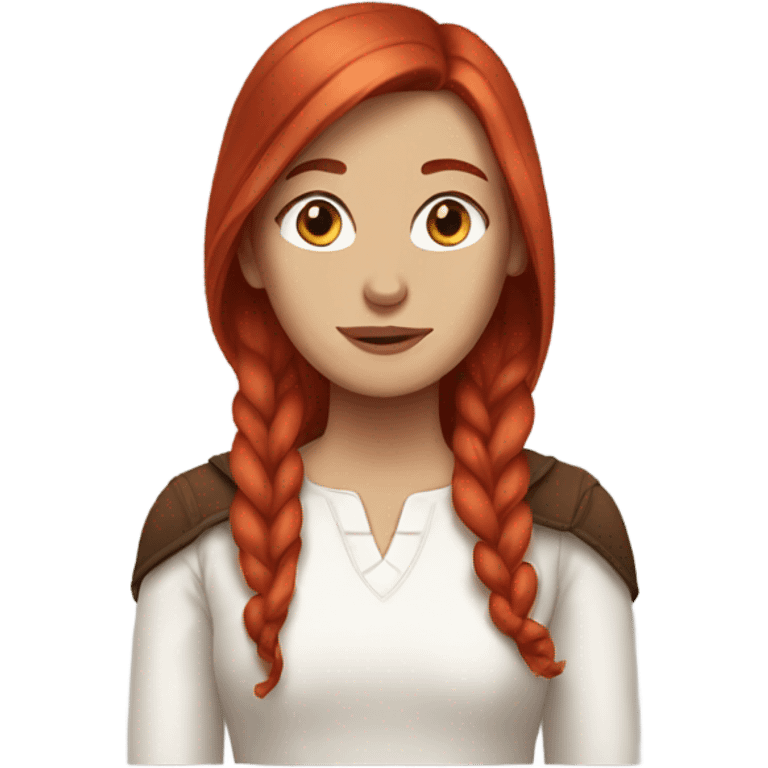 White Woman with red long hair and brownhorse emoji