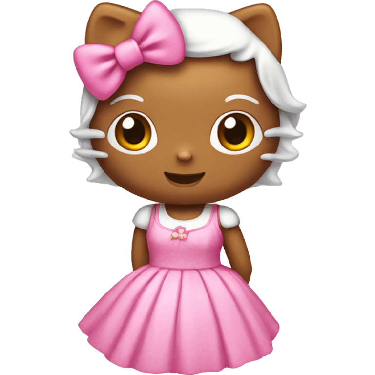 Hello kitty with pink dress emoji