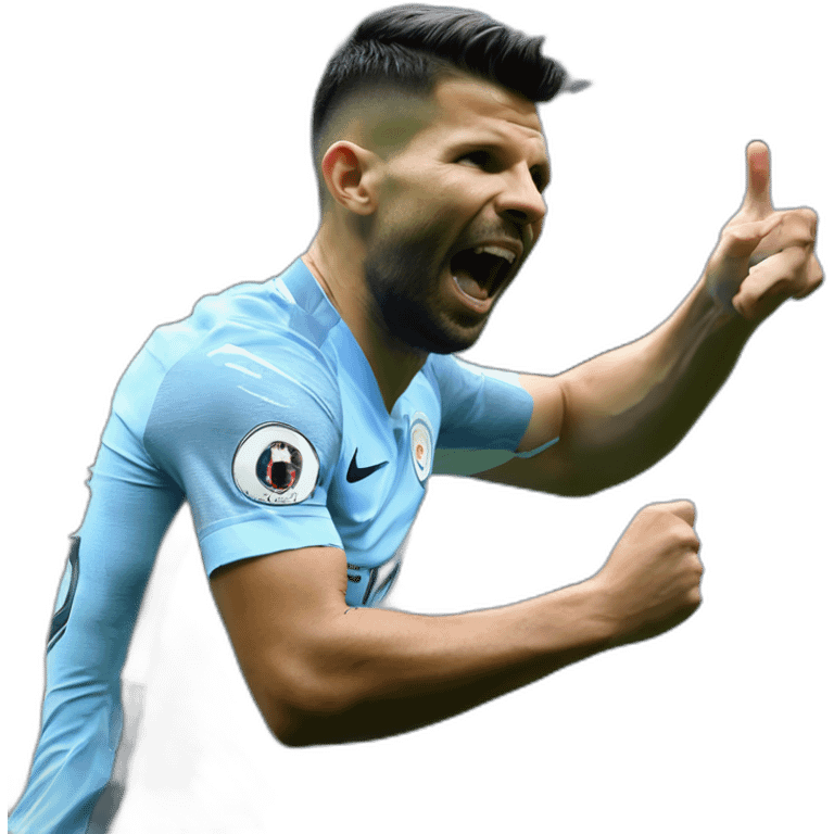 Sergio Agüero celebrate a goal un the Manchester City  emoji