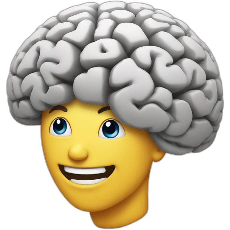 Brain smiling emoji