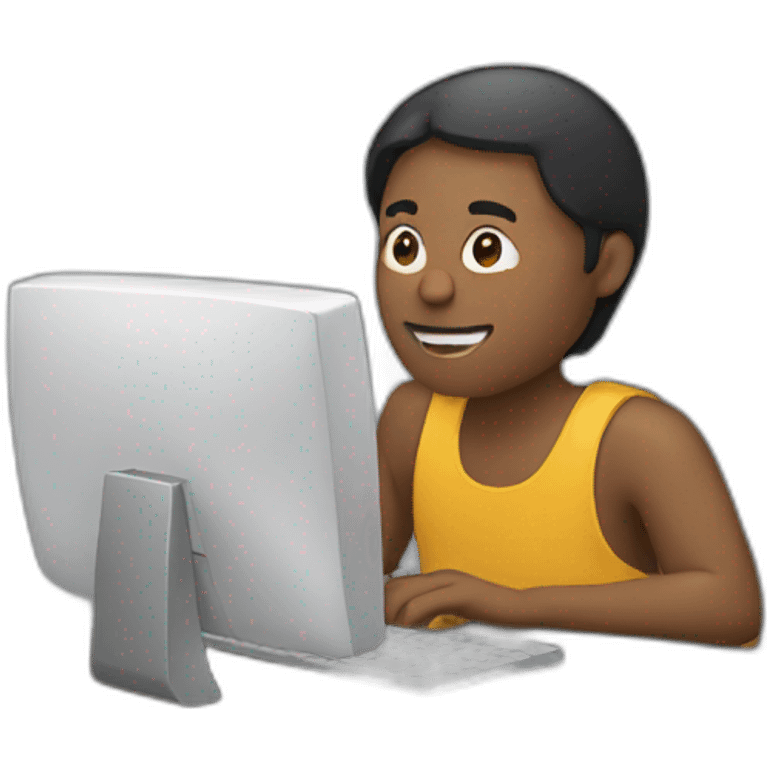 person using computer emoji