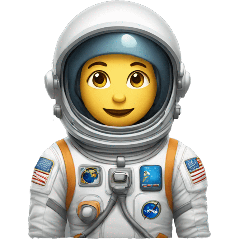 Un astronauta con cara de gato emoji