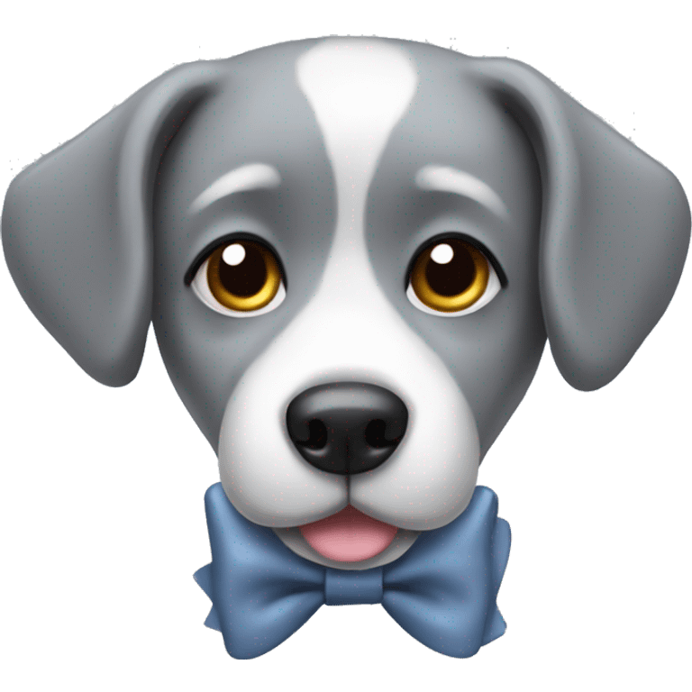 Grey dog with a bow emoji