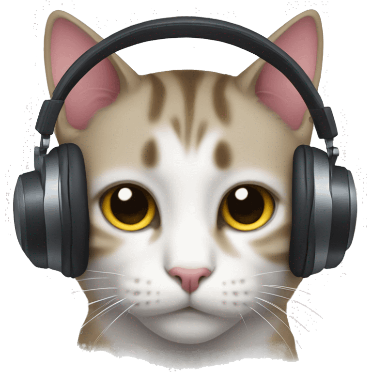 Cat wearing big headphones  emoji