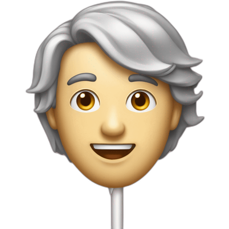 Yüzü gözükmeyen kurt kostümlü ağzında lolipop olan Genç  emoji