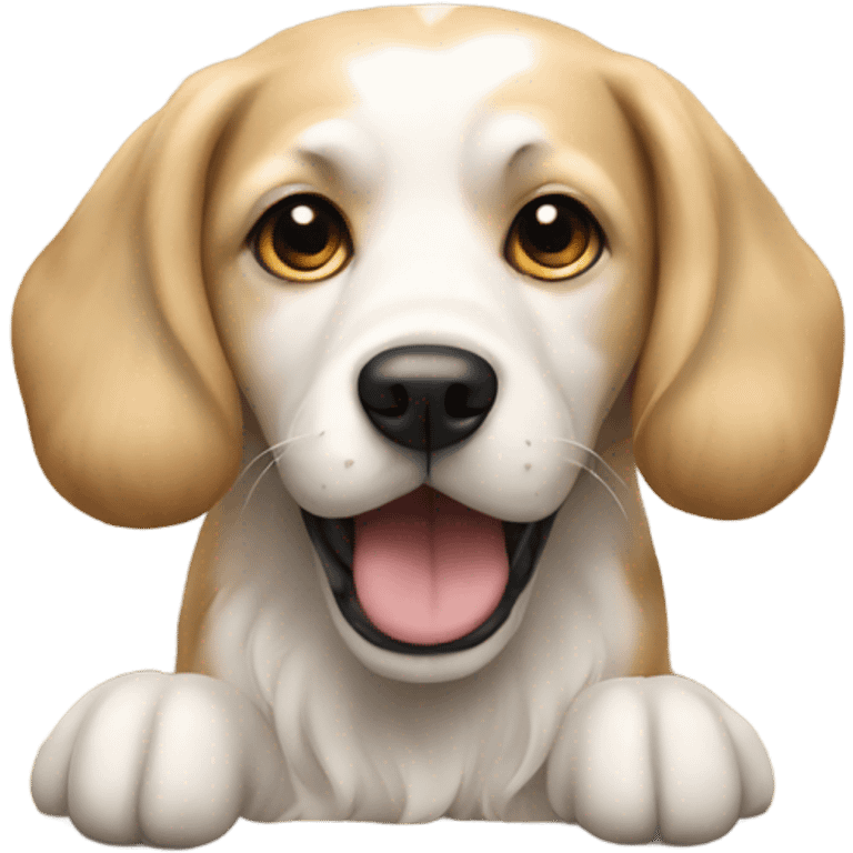 realistic dog on tiled floor emoji