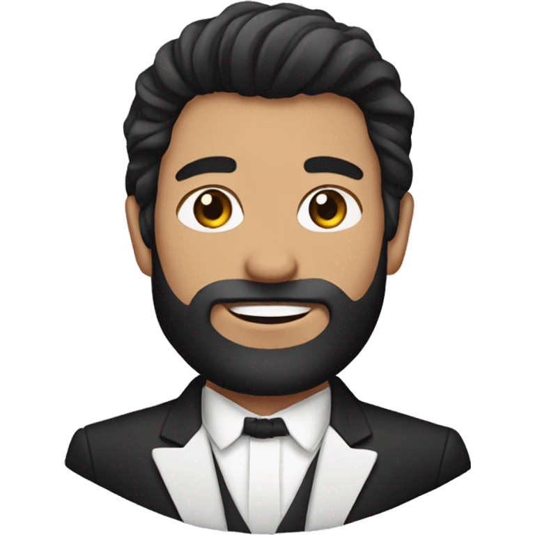 groom with Dark hair mullet and beard emoji