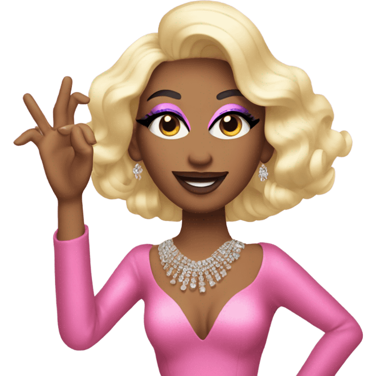 A drag queen doing the vogueing hand pose  emoji