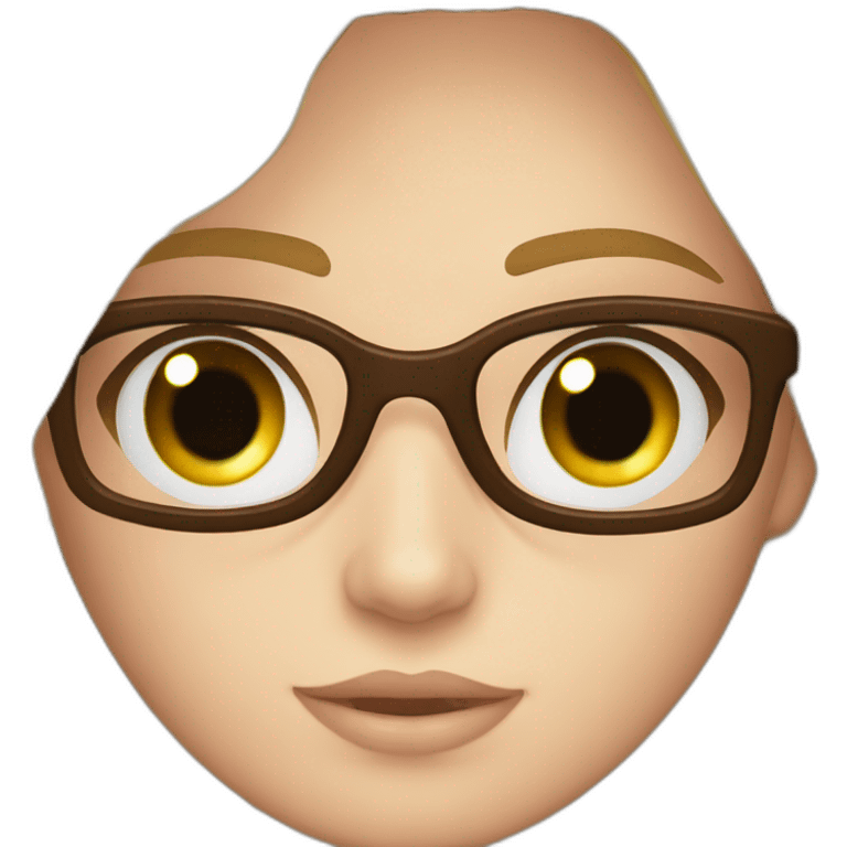 rubia ojos marrones lentes emoji