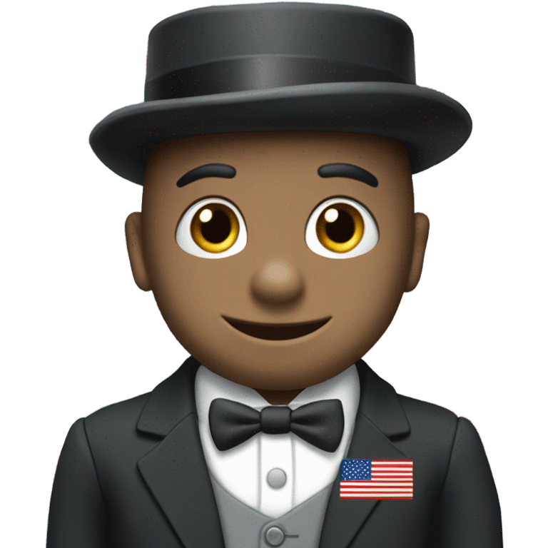 thomas the tank engine wearing a suit with an American flag emoji