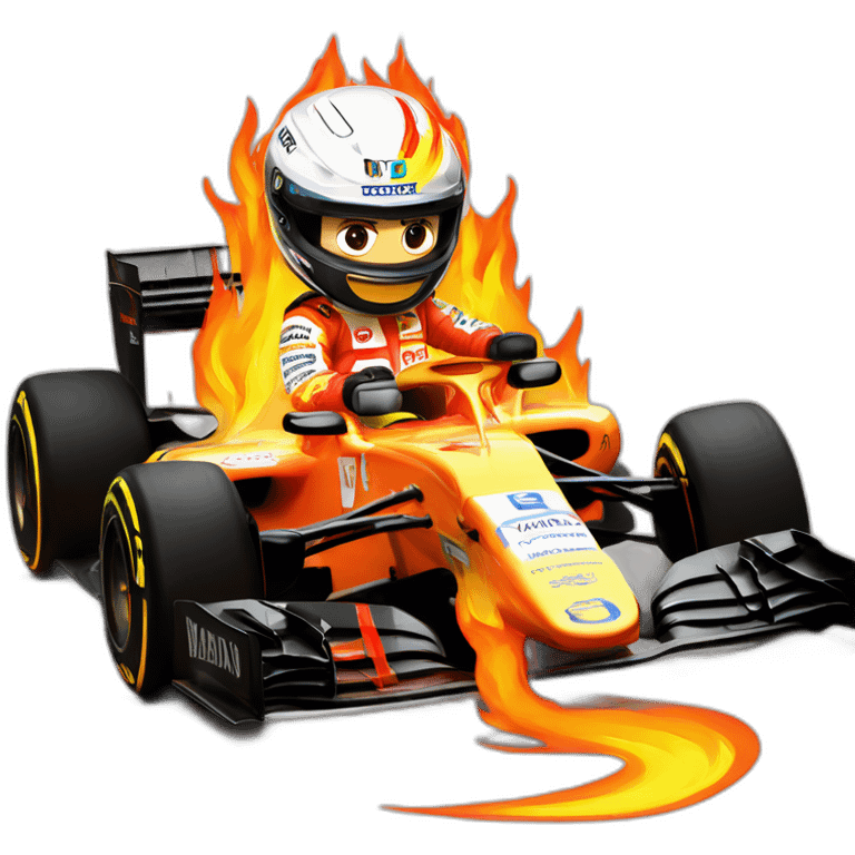 fernando alonso F1 in flames emoji