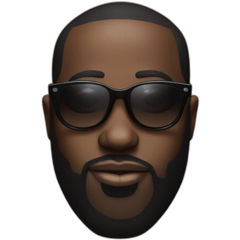 maître gims with black tinted glasses without eyes emoji