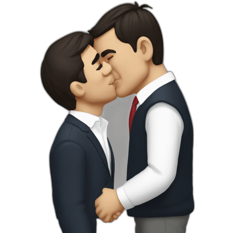 Pedro Sánchez kissing Carles Puigdemomt emoji