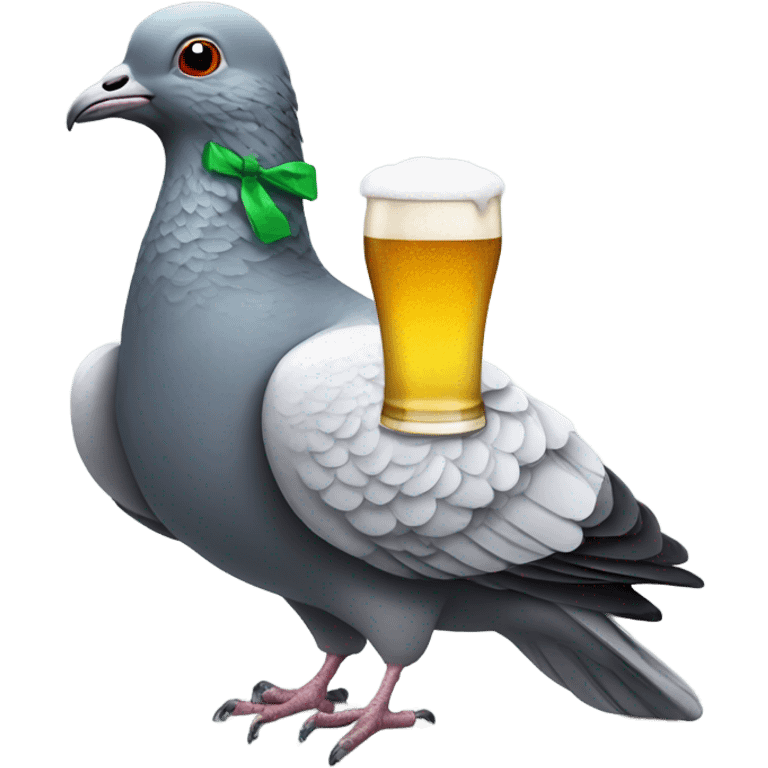 Pigeon with a beer emoji