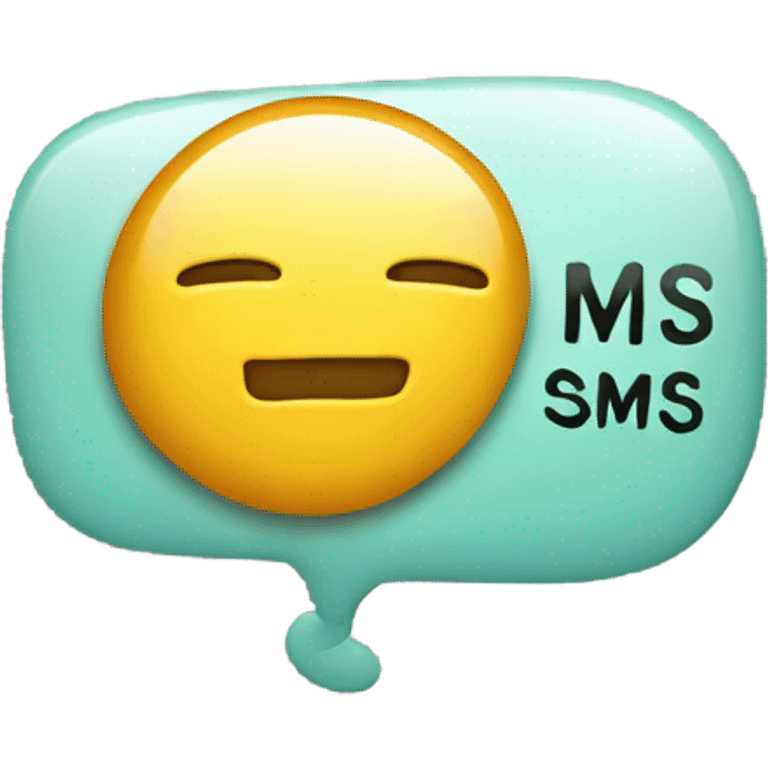 SMS bubble with the word SMS written inside it emoji