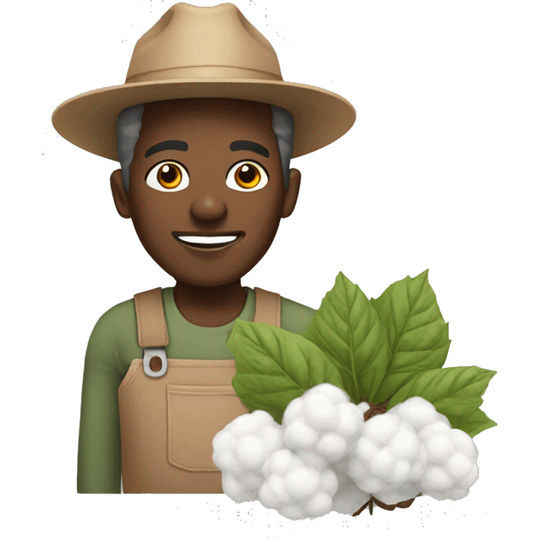 African American man farming cotton emoji