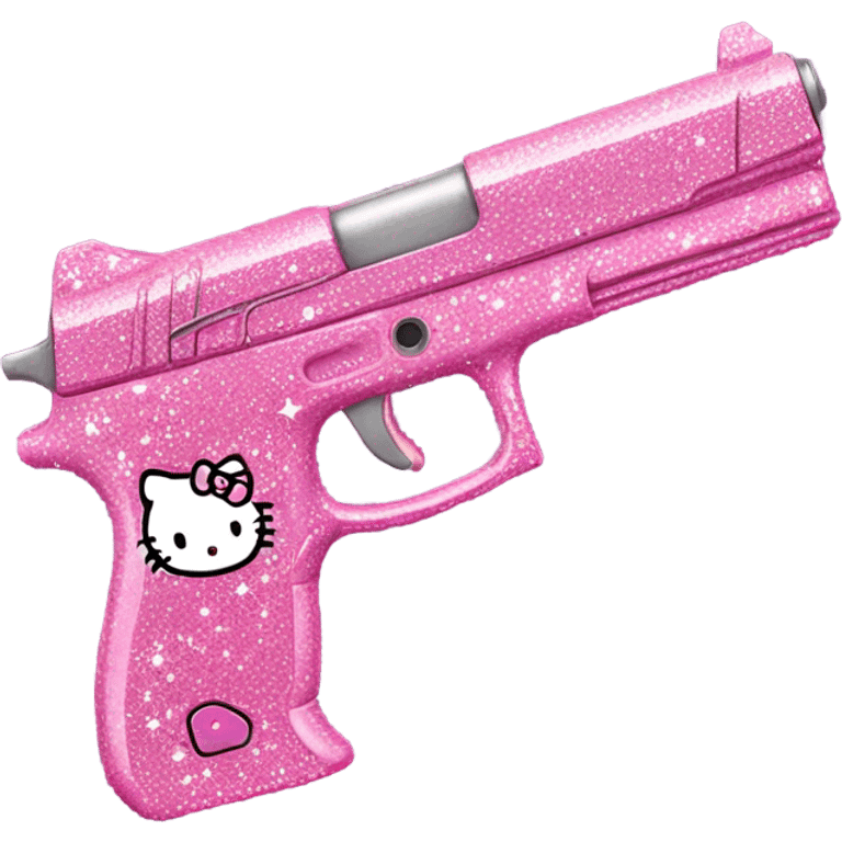 Pink sparkly, hello Kitty gun emoji