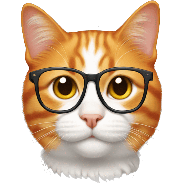 Orange cat with glasses emoji