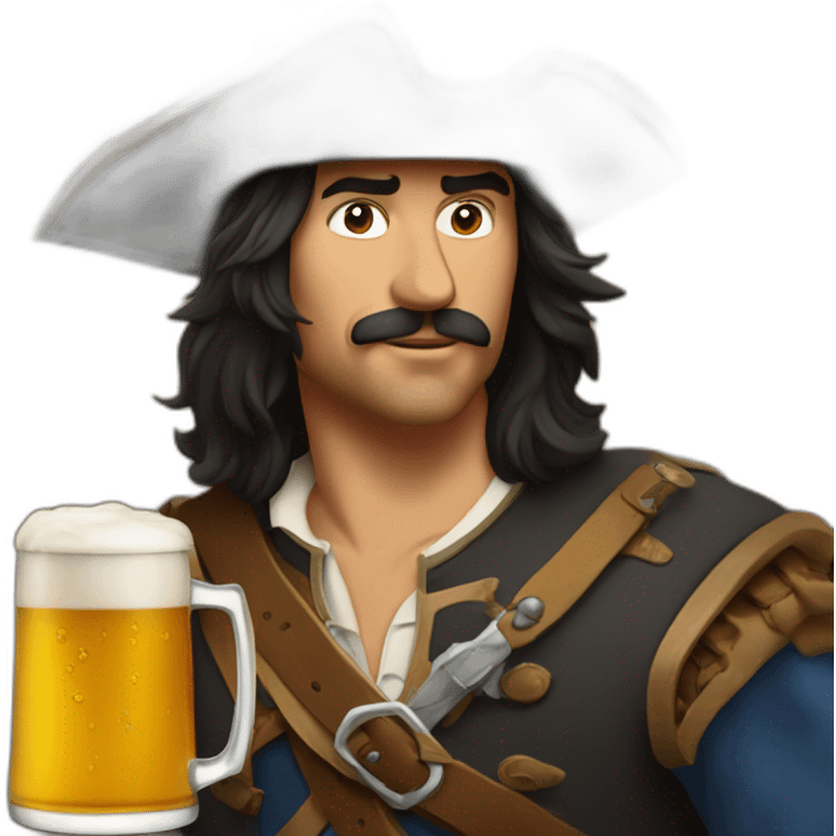 D'artagnan with a beer emoji