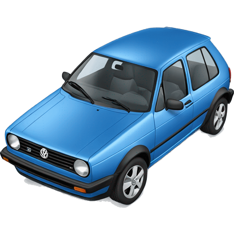 A blue Volkswagen golf 5 emoji