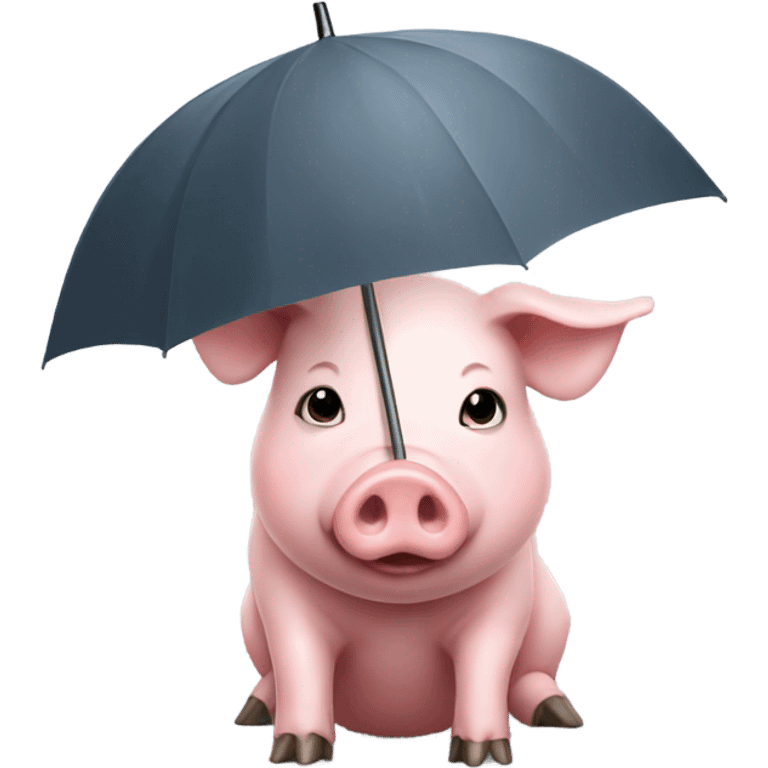 Pig wearing a umbrella hat emoji