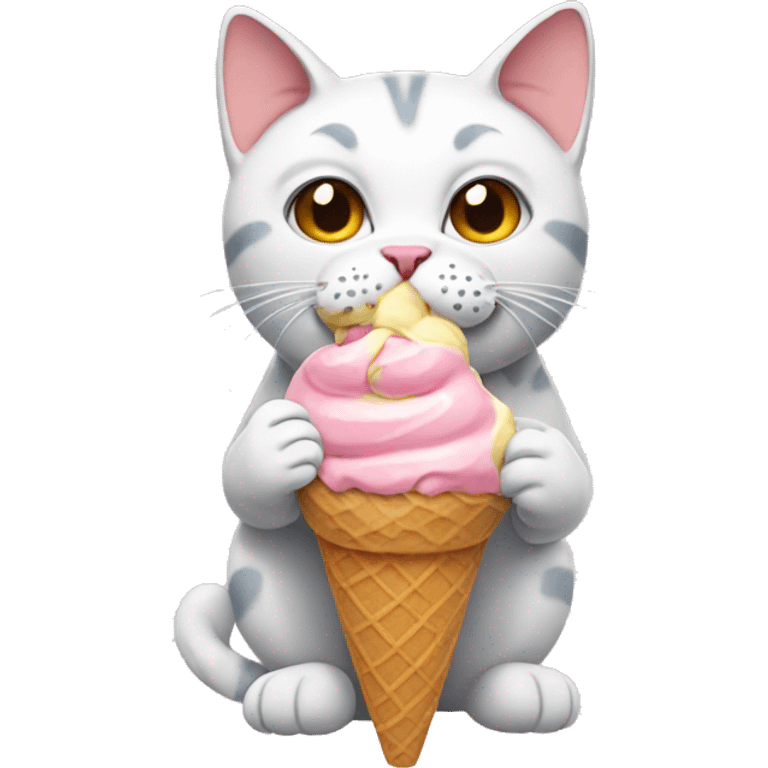 Cat eating ice cream  emoji