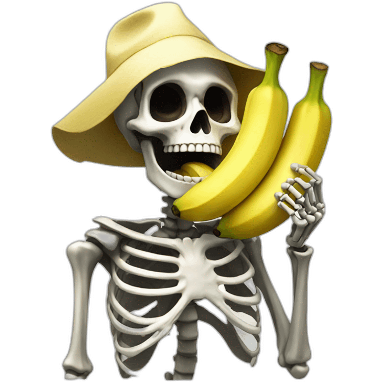 skeleton eating banana emoji