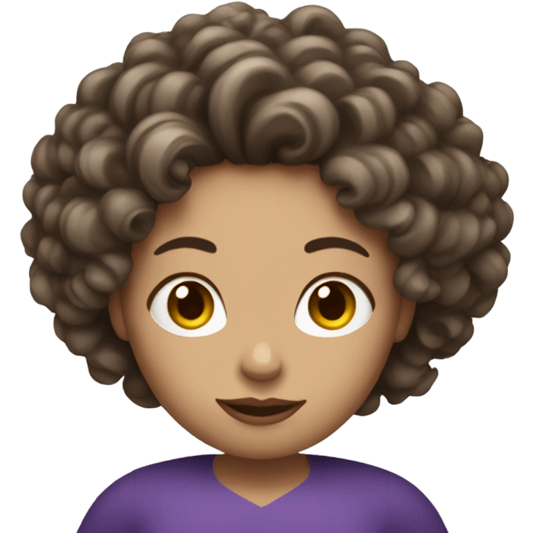 Superwoman white face mom with curly brown hair  emoji